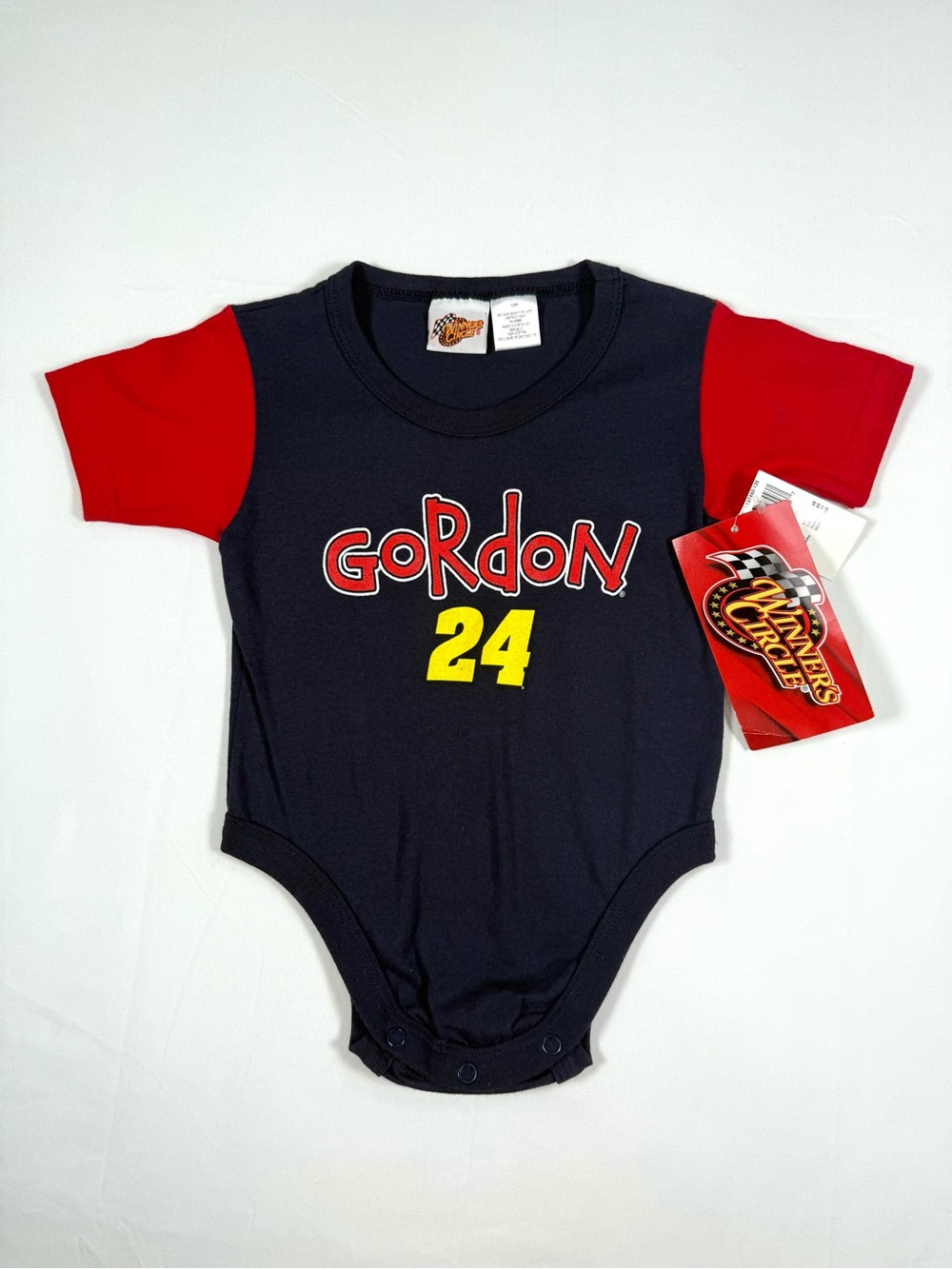 NWT VINTAGE NASCAR WINNER’S CIRCLE Jeff Gordon 24 Bodysuit 12m DEADSTOCK Racing